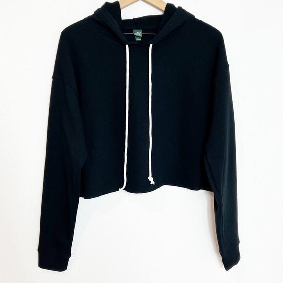 WILD FABLE BLACK WOMEN CROPPEDHOODIE SIZE LARGE BRAND NEW WITH TAGS - Picture 1 of 4